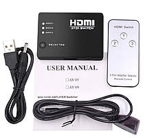 Коммутатор HDMI 1080P switch перемикач 3 на 1 свіч спліттер для монітора ТБ HDMI switch 3x1(AY_05)