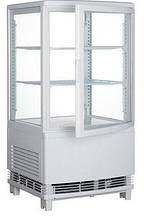 Шафа-вітрина холодильна Frosty FL-58R біла настільна об'ємом 63 л з 2 дверима