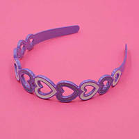 Обруч для волосся кольоровий пластик серця