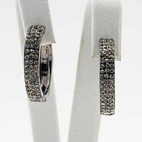 Сережки Кільця Стрази в Три ряди