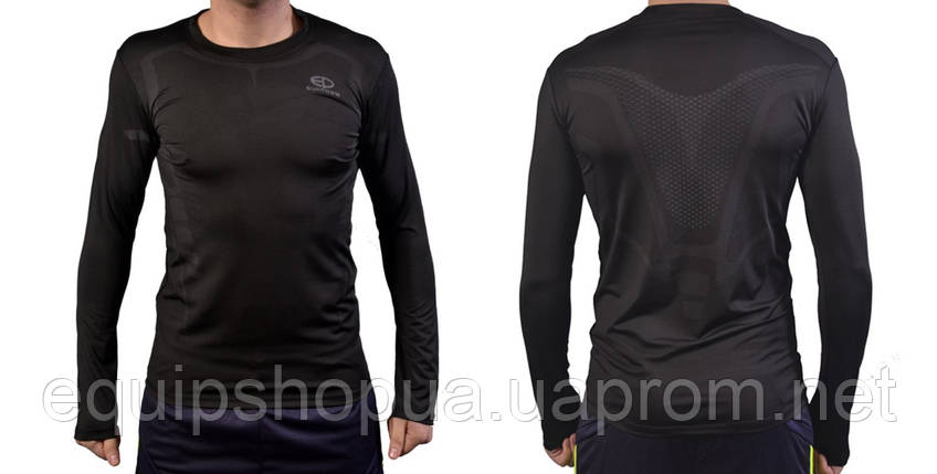 Футболка компрессионная Europaw compression LS Top черная, фото 2