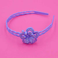 Обруч для волосся 14 мм кольоровий пластик квітка імітація стразів