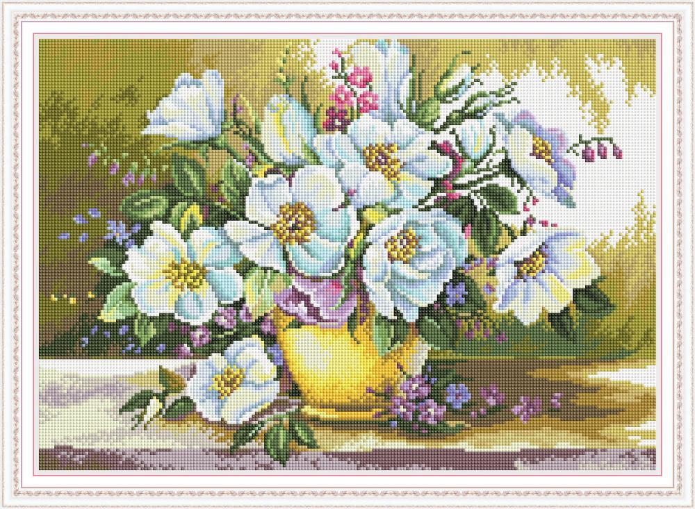 Набір алмазной мозаїки NKF Білі квіти H0164, фото 1