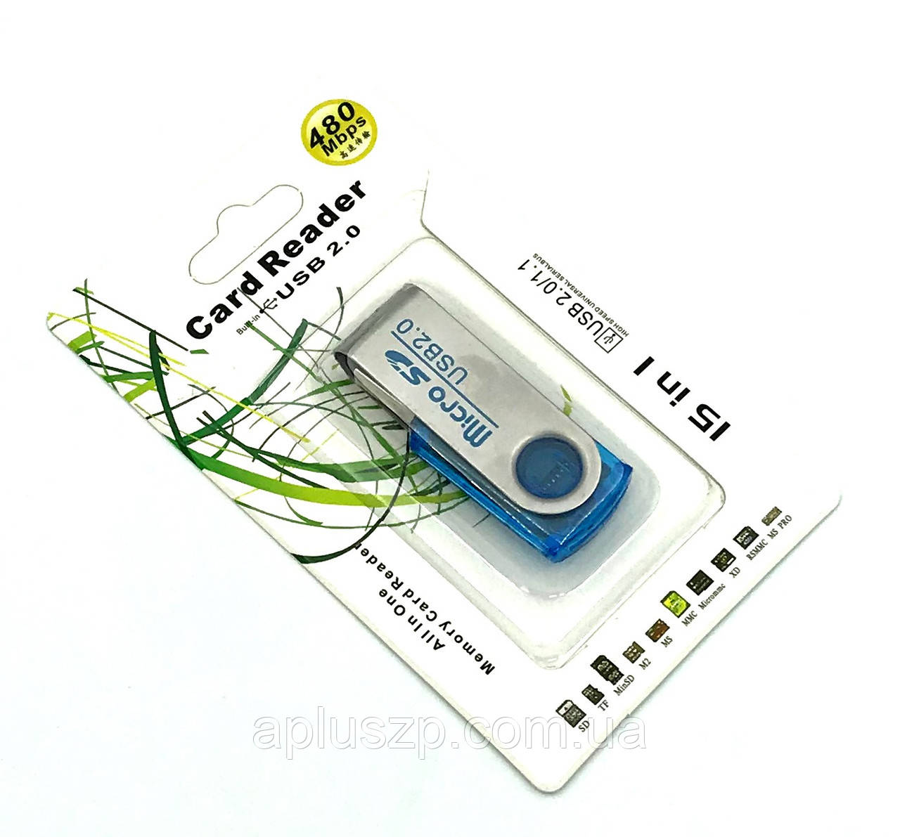 Картридер CR-002 USB to Micro SD Blue