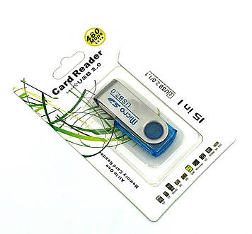 Картридер CR-002 USB to Micro SD Blue