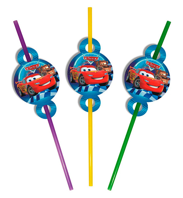 Трубочки на день народження "Тачки", 8 шт