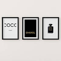 Плакат Gold Chanel Prints. Формат А3 без рам