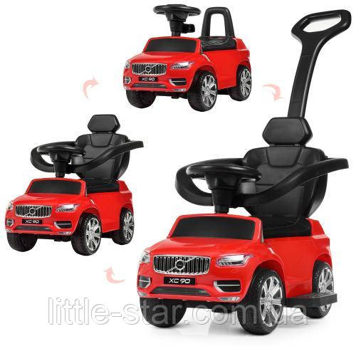Дитяча каталка-толокар машина Bambi 2в1, M 4114EL-3, червоний