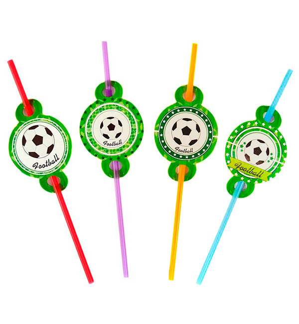 Трубочки на день народження "Футбол", 8 шт