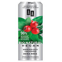 AA Bio Natural Vegan, крем для очей і повік із дикою трояндою, 15 мл