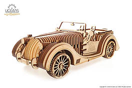 Родстер VM-01 UGears (437 деталей) (Roadster Veter Models) — механічний дерев'яний 3D пазл конструктор