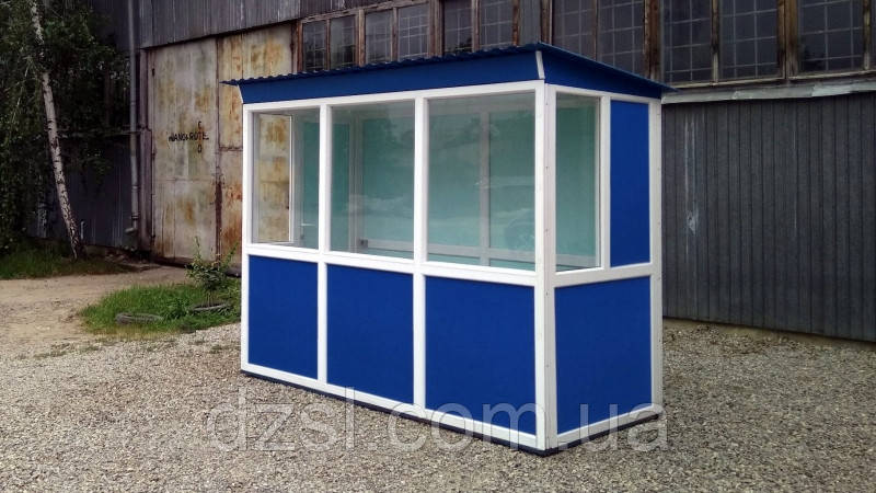 Пост охорони "Вагончик" 125 х 250 (см) з антивандальним покриттям, освітлення та розетки 220В