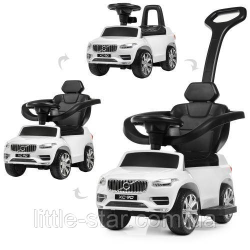 Дитяча каталка-толокар машина Bambi 2в1, M 4114EL-1, білий