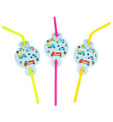 Трубочки на день народження "Транспорт", 8 шт