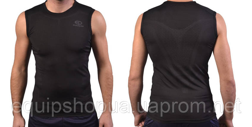 Майка компресійна Europaw compression SS Top чорна XS (150-160см), фото 2