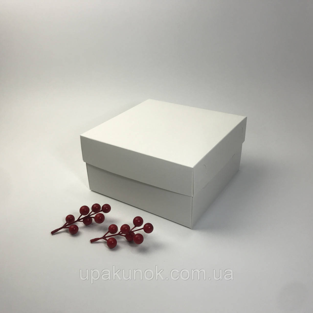 Коробка для капкейків (4 шт), 200*200*105 мм, без вікна, біла