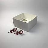 Коробка для капкейків (4 шт), 200*200*105 мм, без вікна, біла, фото 5