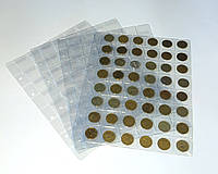 Листы (файлы) для монет 48 ячеек 30х30 мм, 10шт