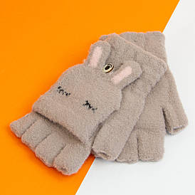 Рукавички (рукавиці) на зимові 8 - 9 - 10 - 11 - 12 років для дівчаток (арт. 20-25-5) моко