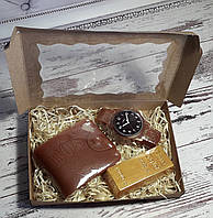 Подарунковий набір сувенірного мила Портмоне, злиток, годинник (в коробочці)