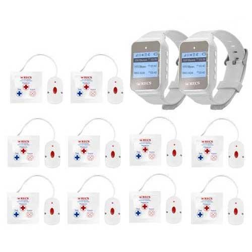 Система виклику медперсоналу RECS №59 | кнопки виклику медсестри 10 шт + 2 пейджера персоналу