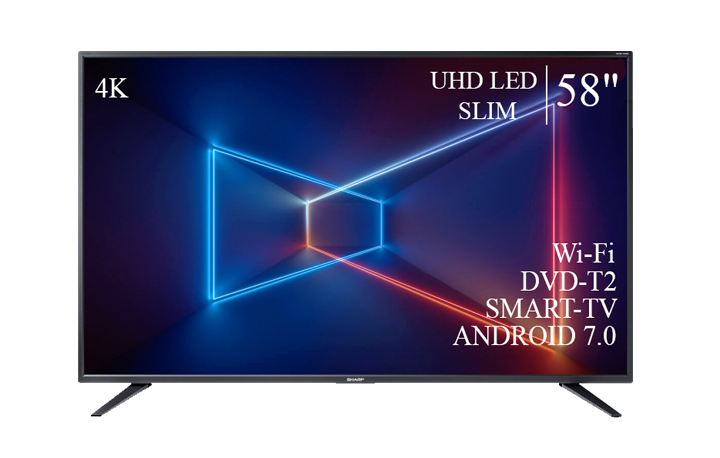 Телевізор Sharp 58" Smart-TV/DVB-T2/USB Android 13.0 4К/UHD, фото 1