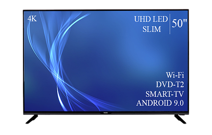 Телевізор Bravis 50" Smart-TV ULTRA HD T2 USB Гарантія 1 РІК!
