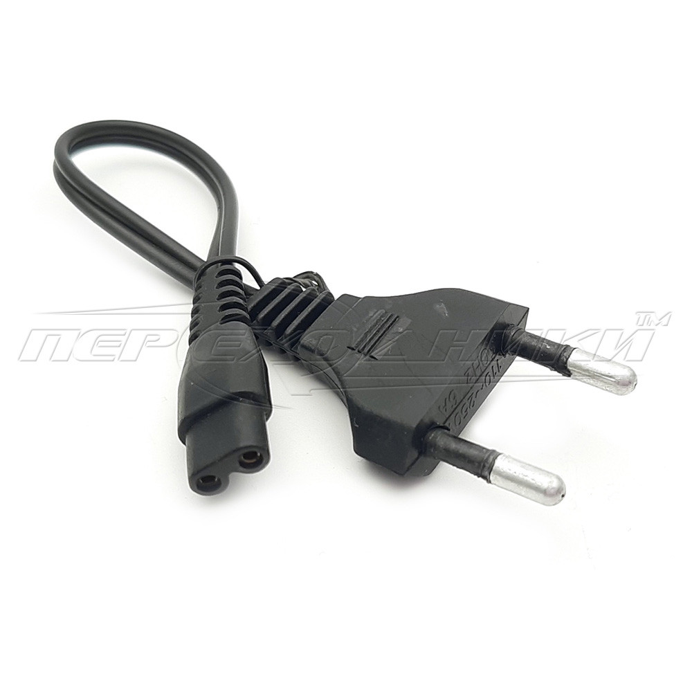Кабель живлення 2 pin 220V для шокера (сечення 2 х 0.5 мм2), 0.15 м