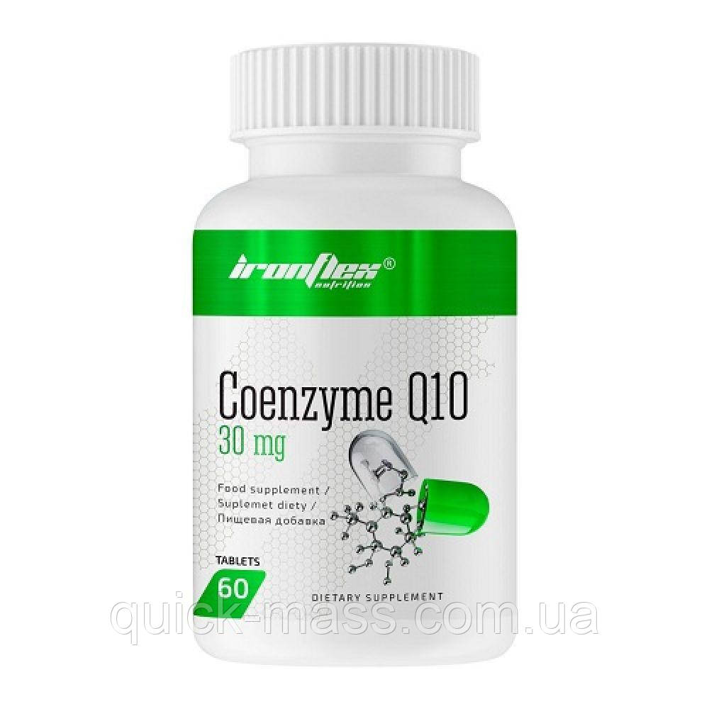 Коензим CQ10 IronFlex Coenzyme Q10 30 mg, 60 таблеток, фото 1