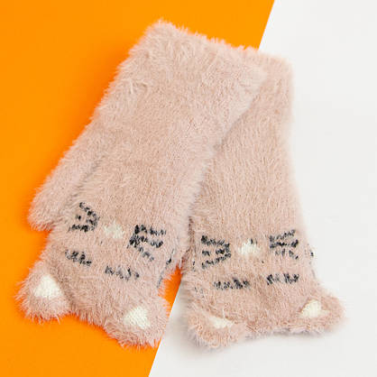 Оптом дитячі красиві зимові рукавиці 4-6 років №20-25-17, фото 3