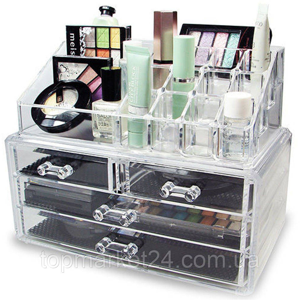 Акриловый органайзер для косметики BEAUTY BOX,органайзер для хранения косметики, подставка для косметики - фото 3 - id-p1253305704