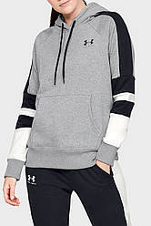 Сірий жіночий джемпер Under Armour RIVAL FLEECE LC LOGO HOODIE NOVELTY 1348552-035