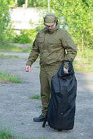 Баул-рюкзак армейский, походный, транспортный, вещевой мешок прорезиненны на 100 литров черный Oxford 600 Flat