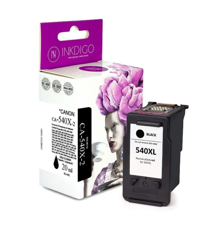 Сумісний картридж Inkdigo™ Canon PG-540 XL Black (5222B005) чорнильний, чорний, 20ml, (CA-540X-2)