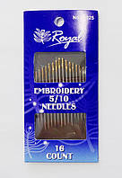 Голки ROYAL №06025 5/10 16шт золоті вушка для ручного шиття