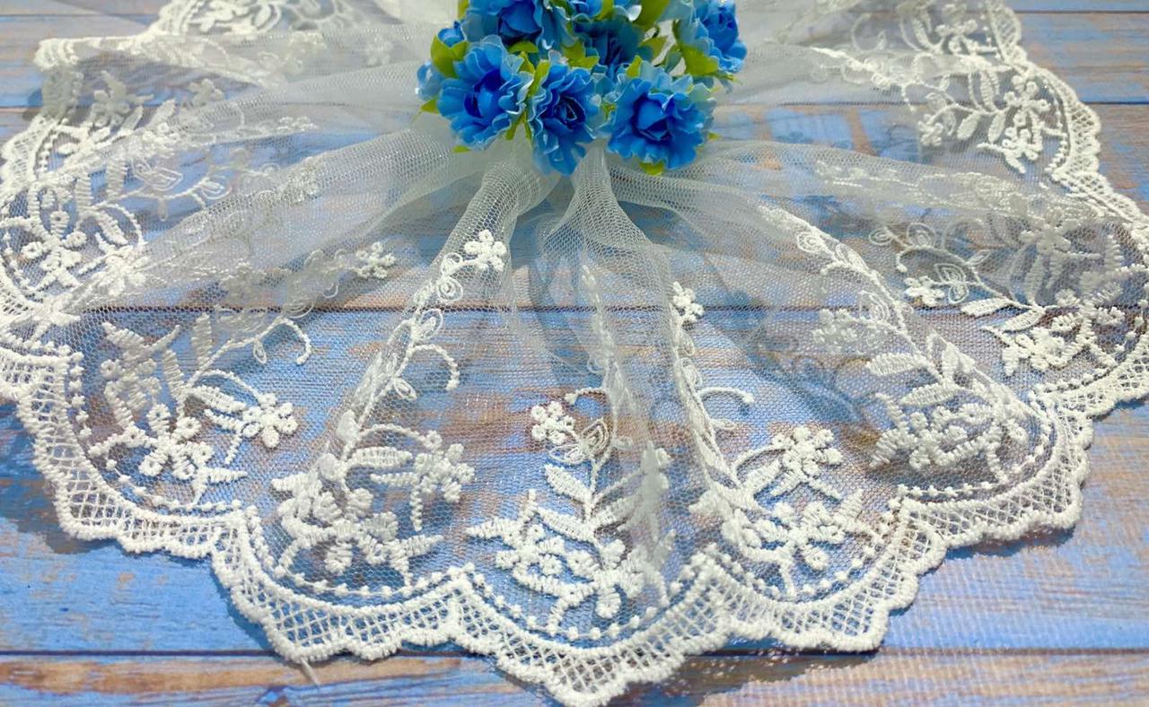 Мереживо вишивка на сітці 15 см, фото 1