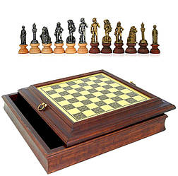 Подарункові шахи Грецька Міфологія у футлярі з дерева 180MW 280BW Italfama