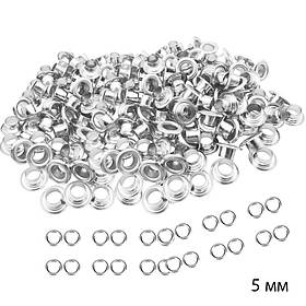 Люверси для паперу одягу черевик курток 5 мм 500 шт упаковка Кільця люверси набір для тенту одягу Срібло №3