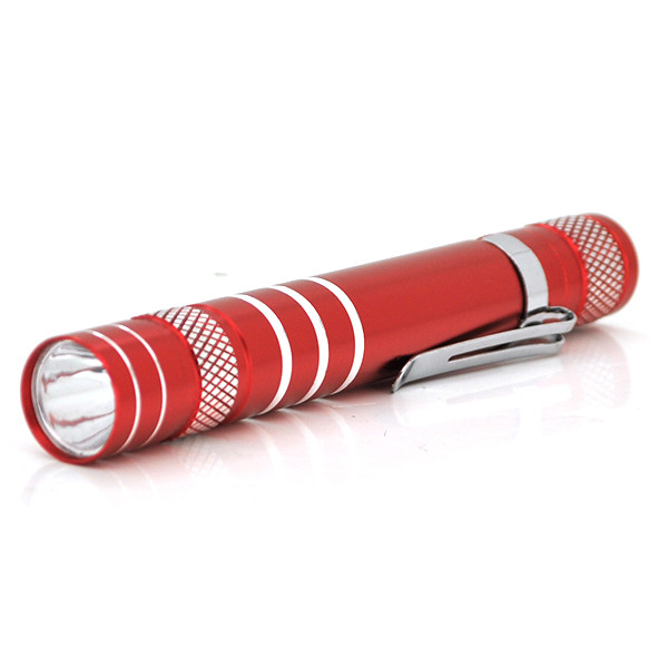 Кишеньковий ліхтарик, 1LED, 1 режим, корпус — алюміній, живлення 2*АА, 95*19 мм, Red, ОЕМ