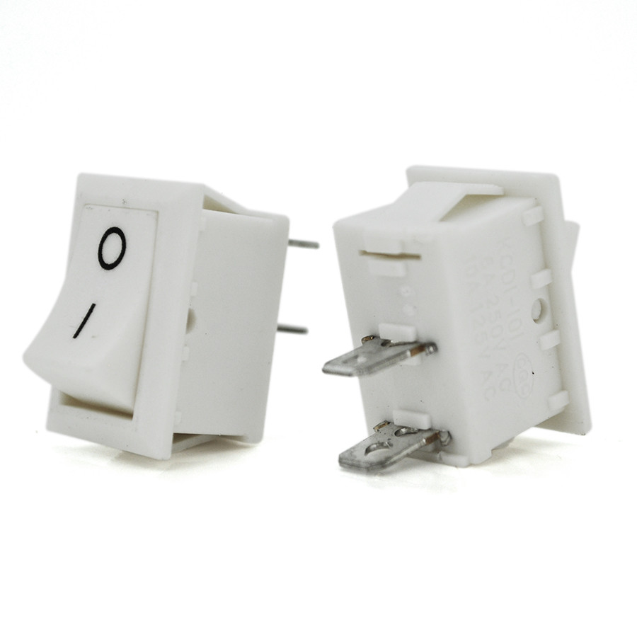 Перемикач ON-OFF KCD11-101 Small, 250VAC/3A, 2 контакти, White, Q500, фото 1