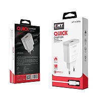 Набор 2 в 1 СЗУ With Micro-Usb Cable 110-240V MY-A301Q, 1 x USB, 18W, Output: DC 3.6-6V/3A  6-9V/2A