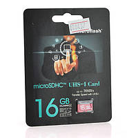 Картка пам'яті Microflash Micro SD, швидкість передавання даних 70MB/s, class10, 16G