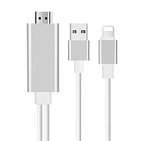 Конвертер Lighting (тато) на HDMI (тато) 1,8 м, White, 4K/2K, BOX