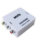 Конвертер Mini, AV to HDMI, ВХОД 3RCA(мама) на ВЫХОД HDMI(мама), 720P/1080P, White, BOX