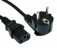 Кабель живлення Schuko PC-186 CEE7/17-C13, 1.8M, 0.75 mm, OEM (євровилка) Q25/250 МЕДЬ!!!!!