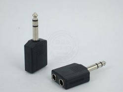 Сплітер Jack 6.3 (тато)/2 Jack 6.3 (мама) Stereo, Black, пластик,Q100