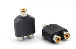 Сплітер RCA (мама)/2 RCA (мама), Black, пластик,Q100