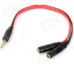 Розвищувач аудіо для навушників і мікрофона, Jack 3.5 (тато) 4 pin =>2*Jack 3.5(мама) 3 pin, круглий, Пакет