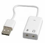Контроллер USB-sound card (5.1) 3D sound (Windows 7 ready), White, OEM