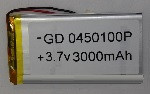 Літій-полімерний акумулятор 4*50*100 mm 3,7 V (Li-ion 3.7 В 3000 мА·год)